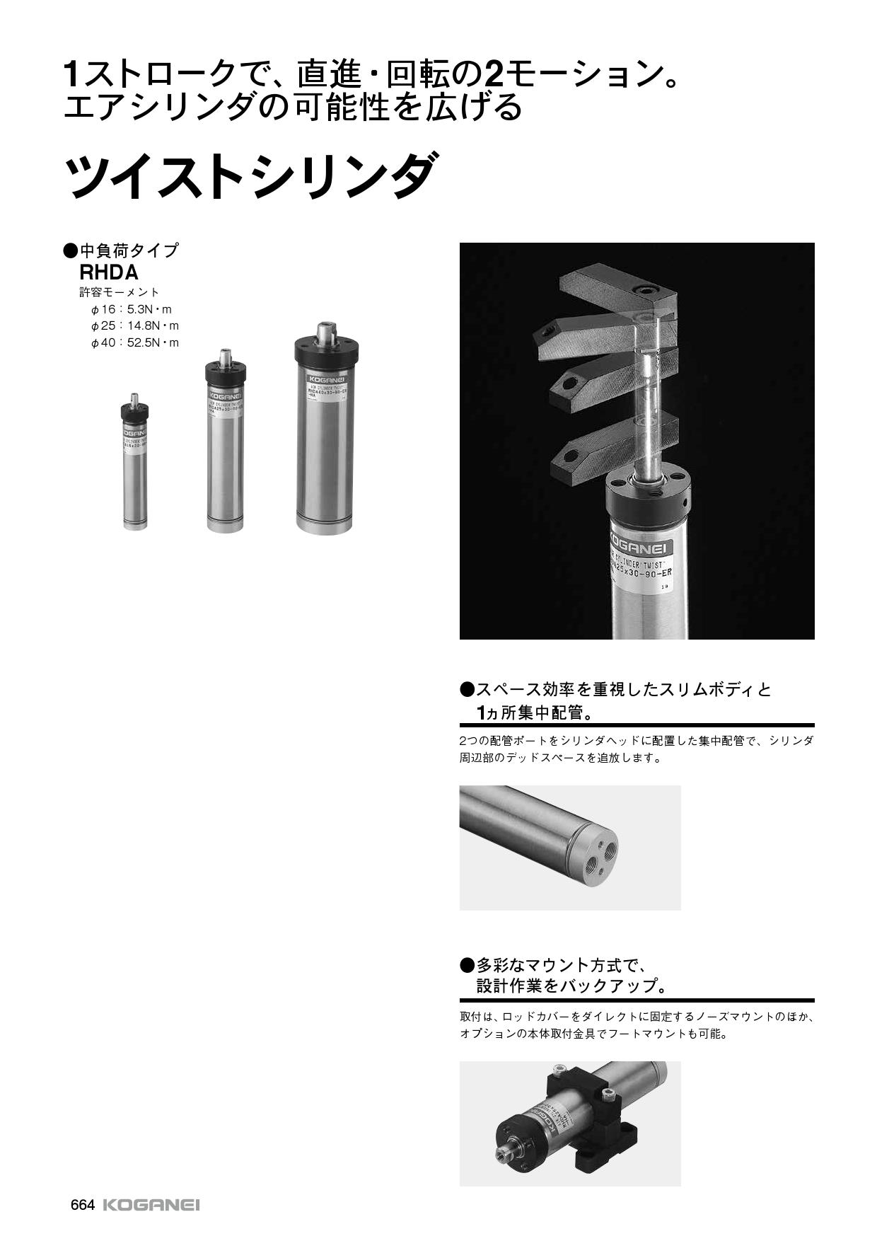 破格値下げ コガネイ ツイストシリンダ ツイストシリンダ RHDAシリーズ