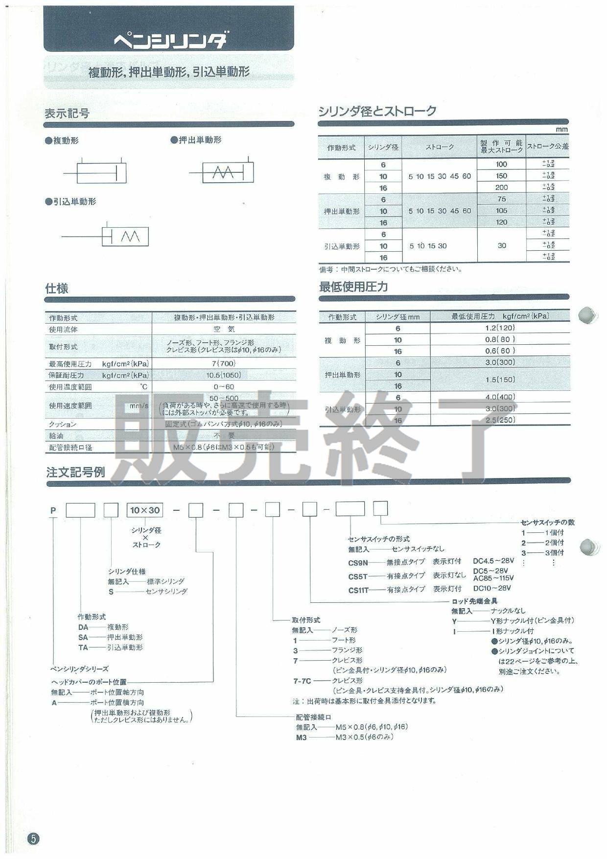 正規店 コガネイ ペンシリンダシリーズ PBDAF10X95-A